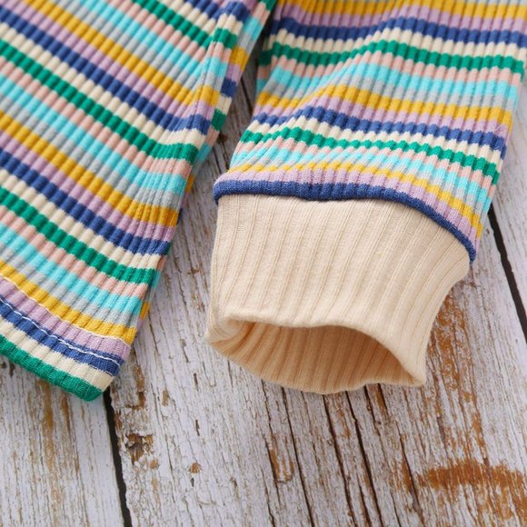 Baby Girl Stripes Spring Outfit Top Shirt & Pants - Picture 4 of 7